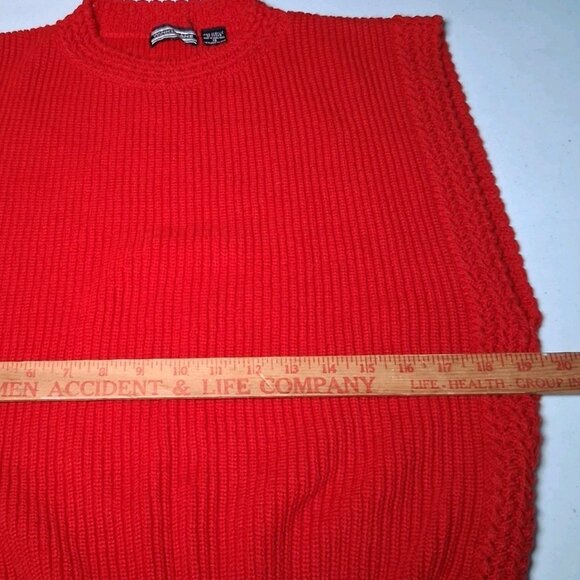 Vintage 1980s Winks Lane Sweater Vest Women Size 38 Red Ribbed Knit Retro - Picture 3 of 11